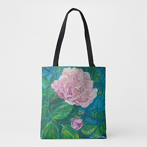 Blossoms of Love: Over-the-Shoulder Tote Bag (medium)