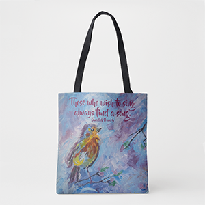 Songbird of Hope: Over-the-Shoulder Tote Bag (medium)